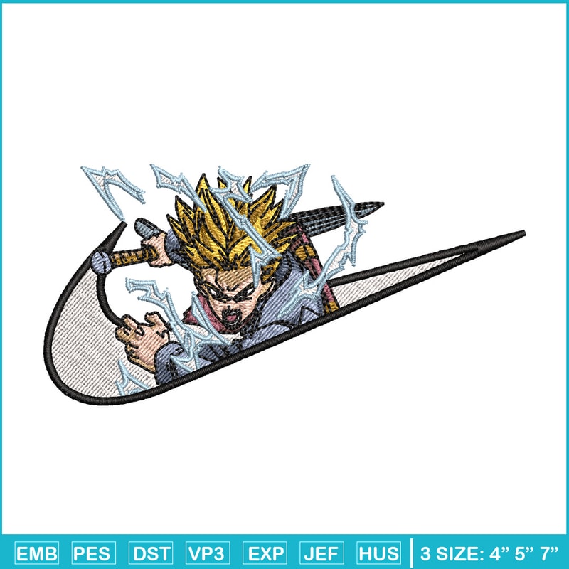 Nike x trunks embroidery design, Dragonball embroidery, Nike design, Embroidery shirt, Embroidery file, Digital download.jpg