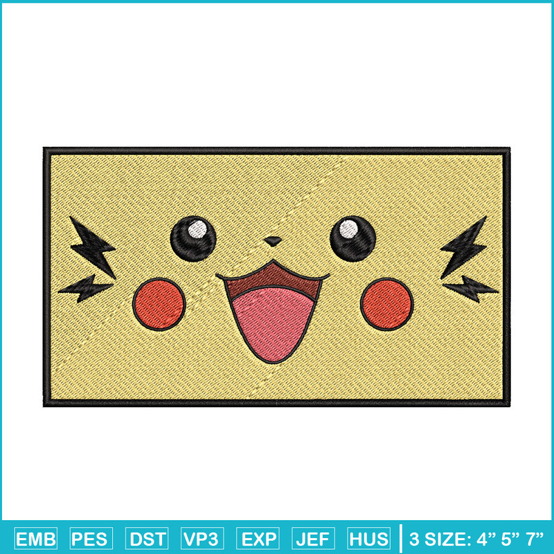 Pikachu frame embroidery design, Pokemon embroidery, Anime design, Embroidery file, Digital download, Embroidery shirt.jpg