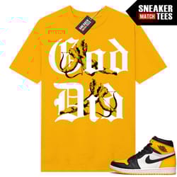 taxi 1's shirts to match sneaker match tees yellow gold god did.jpg
