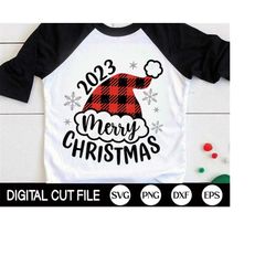 2023 Merry Christmas SVG, Christmas SVG, Santa Hat, Funny Christmas Shirt, Merry Christmas Png, Kids Christmas Gift, Svg