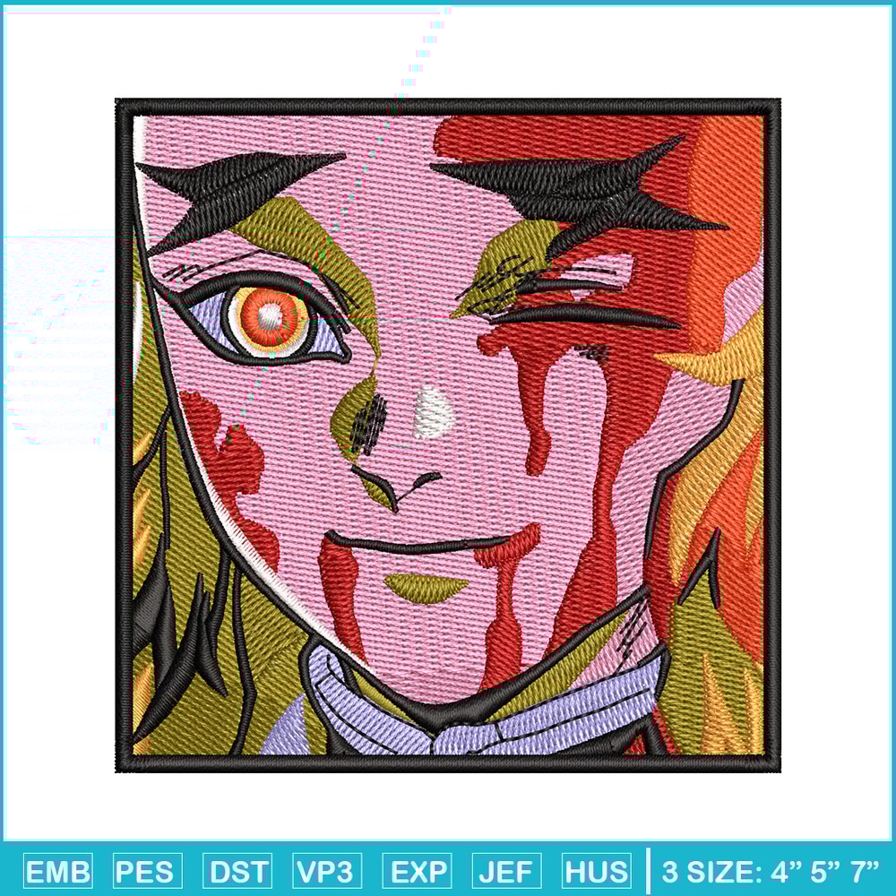 Rengoku face embroidery design, Rengoku embroidery, Anime design, Embroidery shirt, Embroidery file, Digital download.jpg