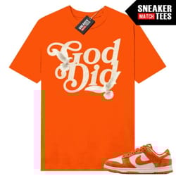 total orange dunk low to match sneaker match tees orange god did doves.jpg