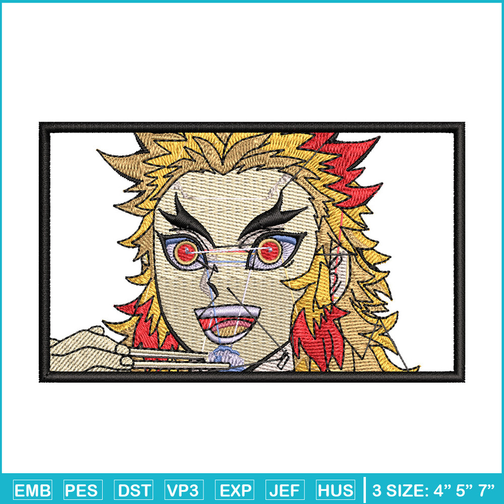 Rengoku rectangle embroidery design, Rengoku embroidery, Embroidery shirt, Embroidery file,Anime design,Digital download.jpg