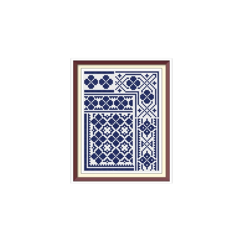 Borders - Cross Stitch Pattern - Corners, Inserts and General Motifs - Antique Sampler PDF Counted Vintage Pattern - Reproduction 1890.jpg
