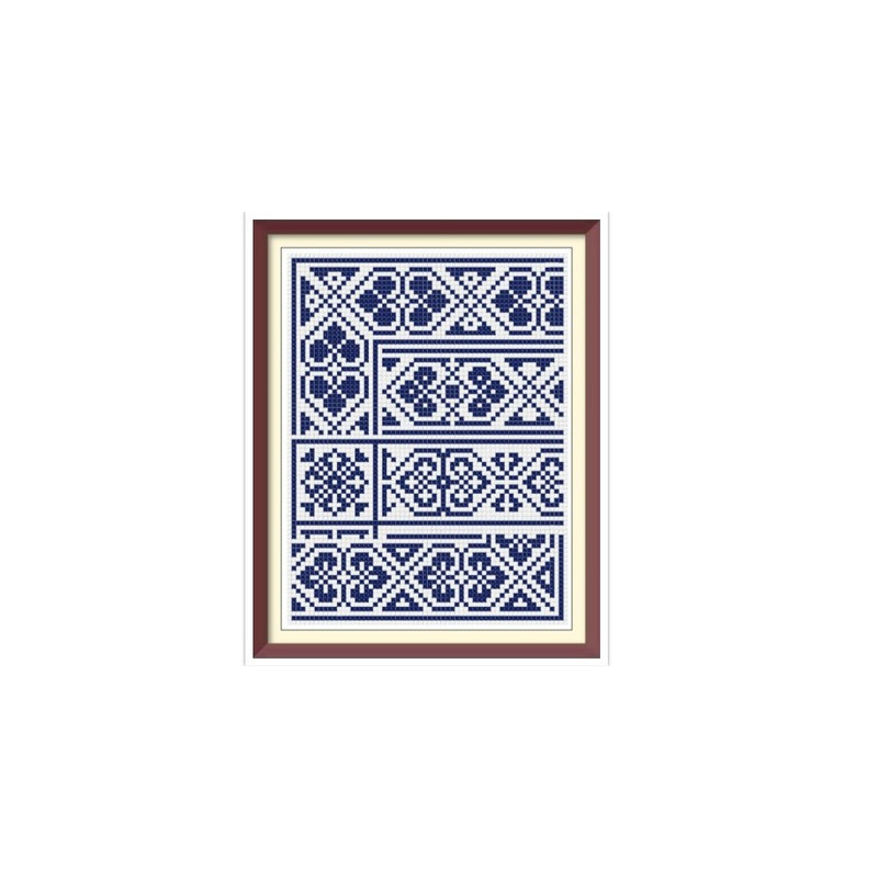 Borders - Cross Stitch Pattern - Corners, Inserts and General Motifs - Antique Sampler PDF Counted Vintage Pattern - Reproduction 1890.jpg