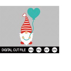 funny valentine gnome svg, gnome heart svg, valentines day svg, kids valentine svg, png, dxf, svg files for cricut, silh