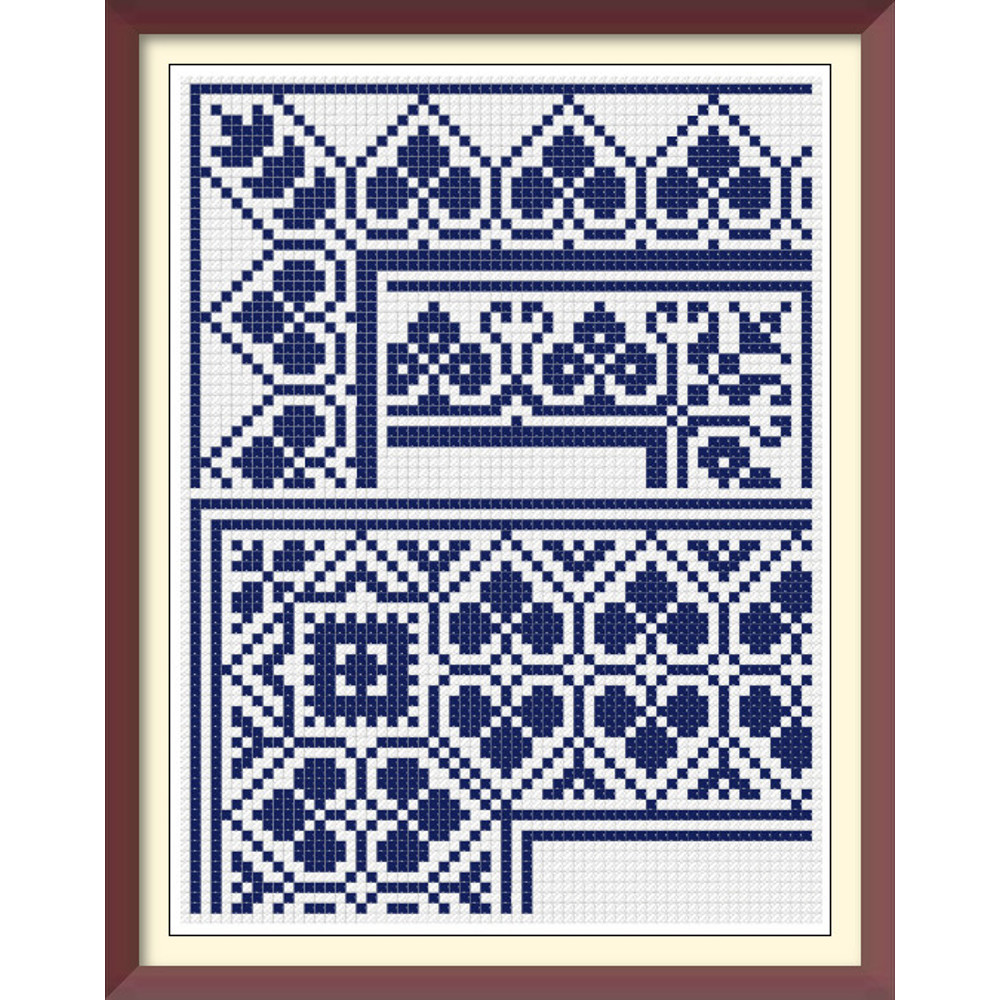 Borders - Cross Stitch Pattern - Corners, Inserts and General Motifs - Antique Sampler PDF Counted Vintage Pattern - Reproduction 1890 (2).jpg