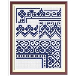 Borders - Cross Stitch Pattern - Corners, Inserts and General Motifs - Antique Sampler PDF Counted Vintage Pattern