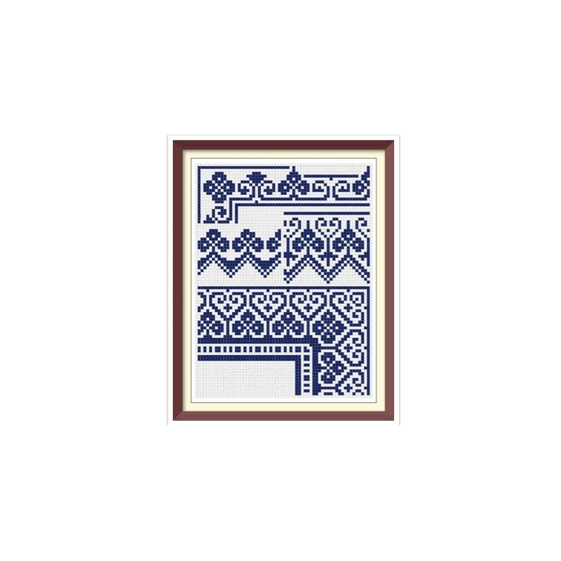Borders - Cross Stitch Pattern - Corners, Inserts and General Motifs - Antique Sampler PDF Counted Vintage Pattern - Reproduction 1890.jpg
