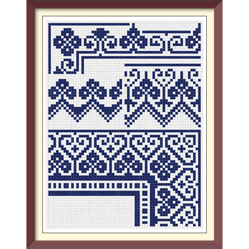Borders - Cross Stitch Pattern - Corners, Inserts and General Motifs - Antique Sampler PDF Counted Vintage Pattern - Reproduction 1890 (2).jpg