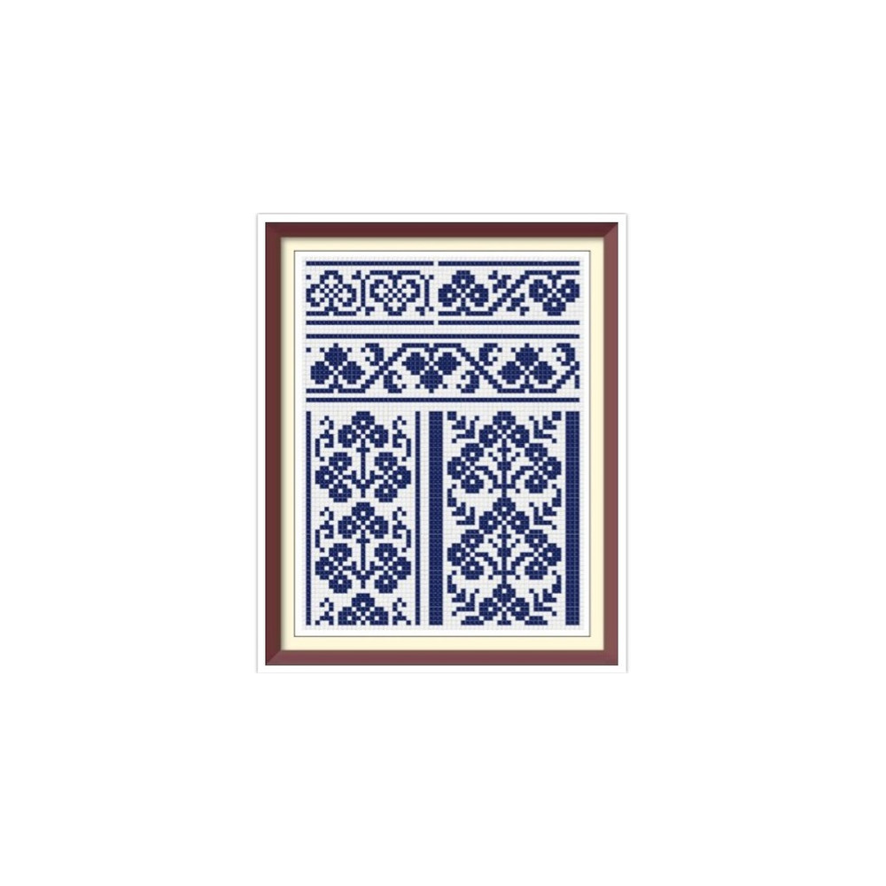 Borders - Cross Stitch Pattern - Corners, Inserts and General Motifs - Antique Sampler PDF Counted Vintage Pattern - Reproduction 1890.jpg