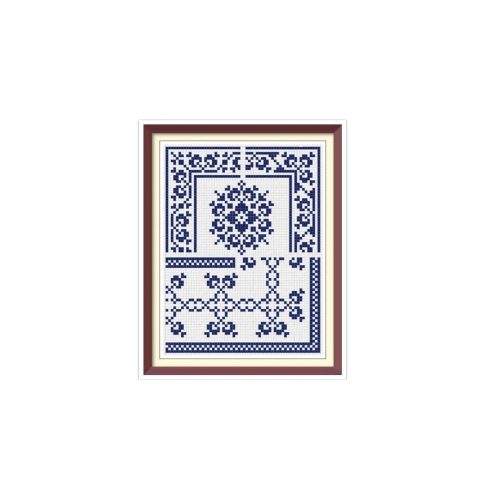 Borders - Cross Stitch Pattern - Corners, Inserts and General Motifs - Antique Sampler PDF Counted Vintage Pattern - Reproduction 1890.jpg