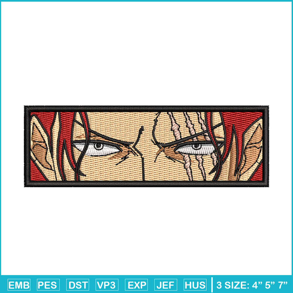Shank eyes embroidery design, One piece embroidery, Anime design, Embroidery shirt, Embroidery file, Digital download.jpg