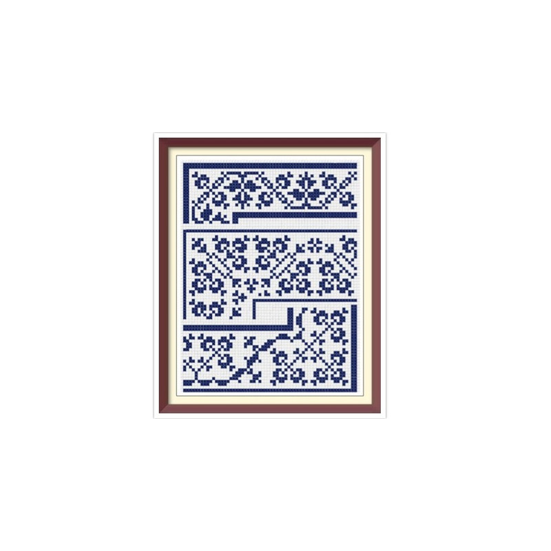 Borders - Cross Stitch Pattern - Corners, Inserts and General Motifs - Antique Sampler PDF Counted Vintage Pattern - Reproduction 1890.jpg