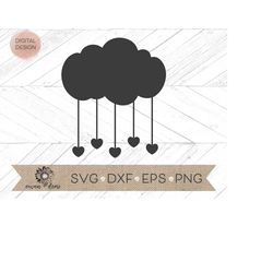 cloud svg - rain cloud svg - heart cloud svg - cloud cricut svg - cloud silhouette svg - cloud clip art- nursery svg - n