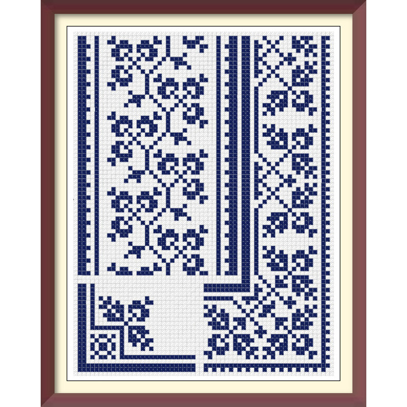 Borders - Cross Stitch Pattern - Corners, Inserts and General Motifs - Antique Sampler PDF Counted Vintage Pattern - Reproduction 1890 (2).jpg