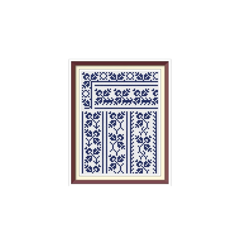 Borders - Cross Stitch Pattern - Corners, Inserts and General Motifs - Antique Sampler PDF Counted Vintage Pattern - Reproduction 1890.jpg