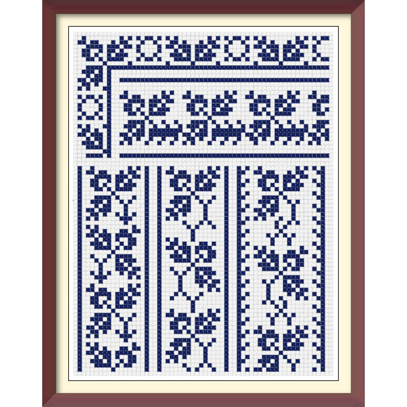 Borders - Cross Stitch Pattern - Corners, Inserts and General Motifs - Antique Sampler PDF Counted Vintage Pattern - Reproduction 1890 (2).jpg
