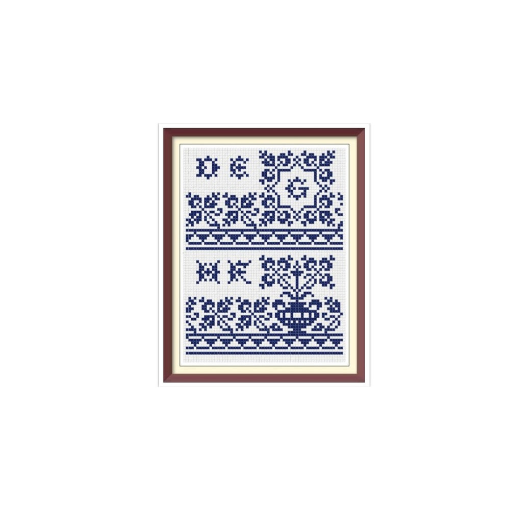 Borders - Cross Stitch Pattern - Corners, Inserts and General Motifs - Antique Sampler PDF Counted Vintage Pattern - Reproduction 1890.jpg