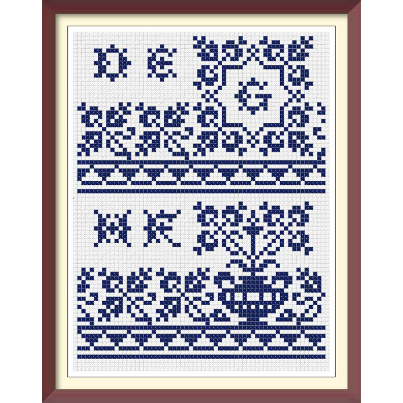 Borders - Cross Stitch Pattern - Corners, Inserts and General Motifs - Antique Sampler PDF Counted Vintage Pattern - Reproduction 1890 (2).jpg