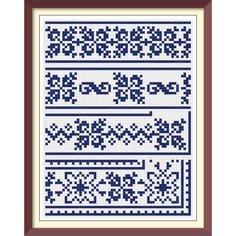 Borders - Cross Stitch Pattern - Corners, Inserts and General Motifs - Antique Sampler PDF Counted Vintage Pattern - Reproduction 1890 (2).jpg