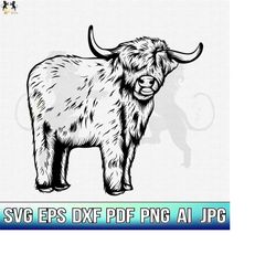 highland cow svg, cow svg, cow head svg, cow clipart, cow cricut, cow cut file, dairy cow vector, cow face svg, cow prin