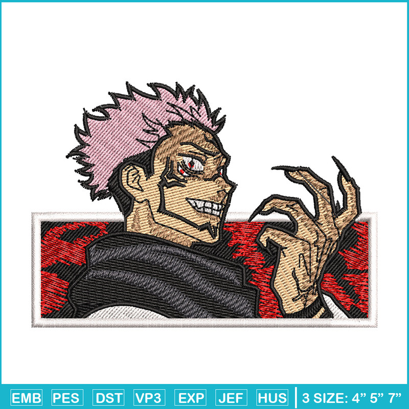 Sukuna red embroidery design, Sukuna embroidery, Embroidery shirt, Embroidery file, Anime design, Digital download.jpg