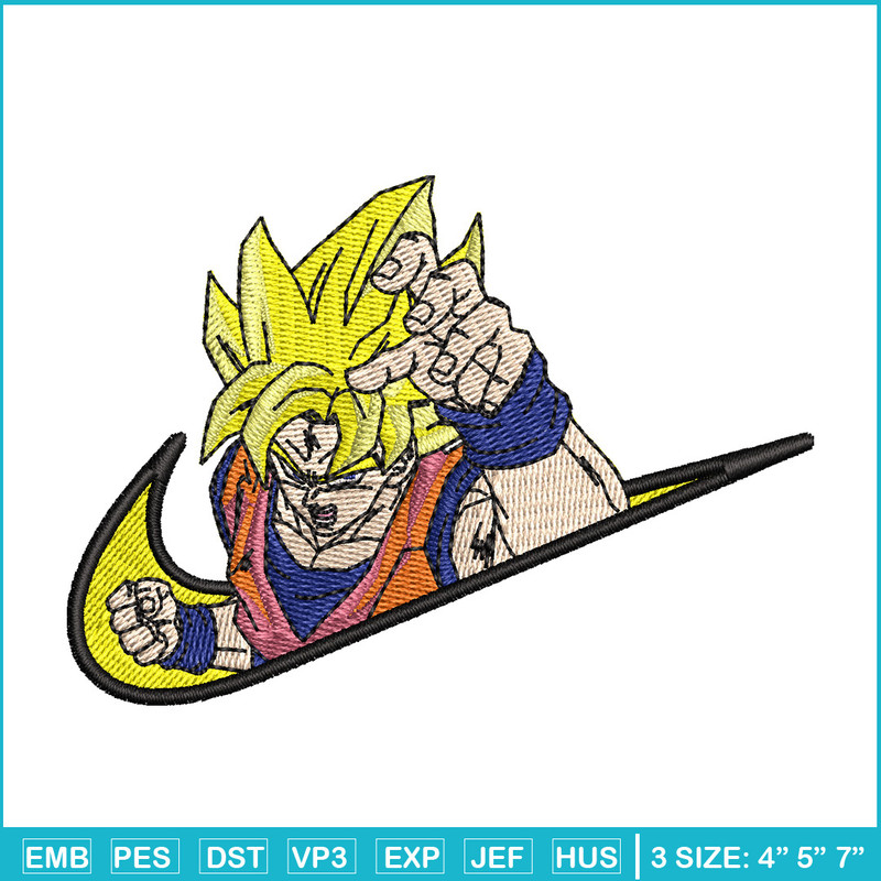 Swoosh goku embroidery design, Dragonball embroidery, Anime design, Embroidery file, Embroidery shirt, Digital download.jpg