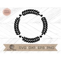 wreath svg - wheat wreath cut file - wreath cricut cut file - wheat silhouette cut file- floral clip art - floral svg -