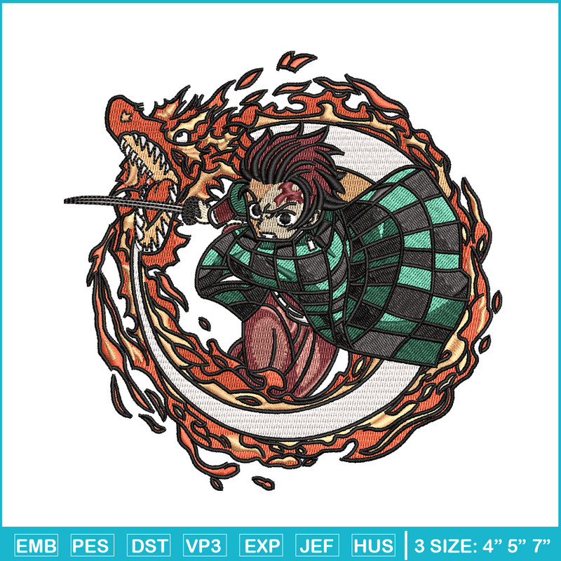Tanjiro fire embroidery design, Tanjiro embroidery, Anime design, Embroidery shirt, Embroidery file, Digital download.jpg