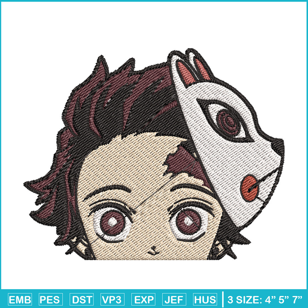 Tanjiro mask embroidery design, Tanjiro embroidery, Anime design, Embroidery shirt, Embroidery file,Digital download.jpg