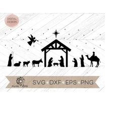 nativity scene svg - manger scene svg - nativity svg - christmas svg - nativity manger svg - nativity clip art - nativit