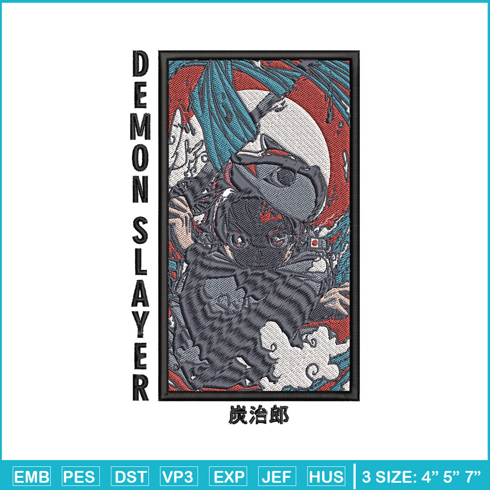 Tanjiro poster embroidery design, Tanjiro embroidery, Embroidery shirt, Embroidery file, Anime design, Digital download.jpg