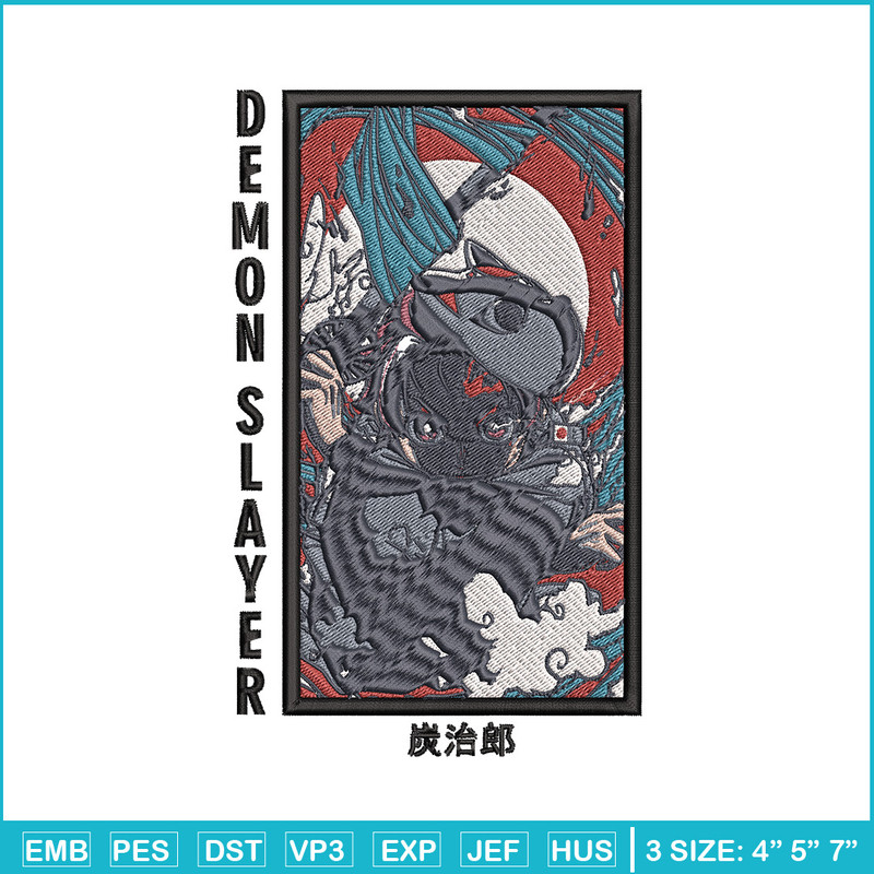 Tanjiro poster embroidery design, Tanjiro embroidery, Embroidery shirt, Embroidery file, Anime design, Digital download.jpg