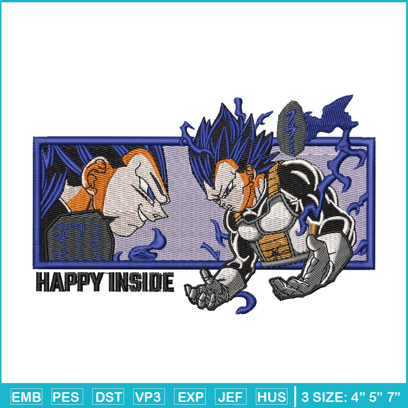 Vegeta ego embroidery design, Dragonball embroidery, Anime design, Embroidery shirt, Embroidery file, Digital download.jpg