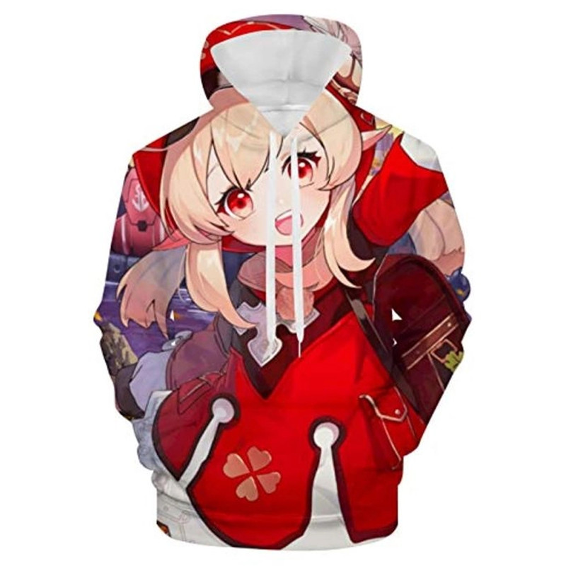 Klee Genshin Impact All Over Print 3D Hoodie Zip Hoodie, Klee Genshin Impact 3D Hoodie Zip Hoodie Fleece Hoodie