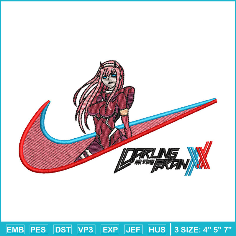 Zero two x nike embroidery design, Zero two embroidery, Nike design, Embroidery shirt, Embroidery file, Digital download.jpg