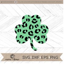 cheetah shamrock svg - st. patrick's day svg -  st patrick's day dxf - st. patrick's clip art - cheetah print clip art -