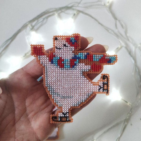 White bear cross stitch pattern Set of 2 jpeg