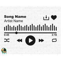 music player svg, audio svg, spotify svg, player display svg, play button svg, song album svg, song title svg, cut files