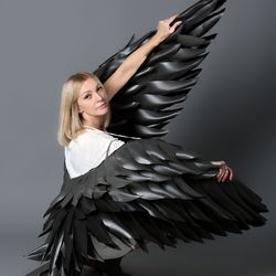 Gothic wings Cosplay costume, Black sexy wings for Performances, Fallen angel, dark angel wings for Men , bellydance