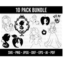 cod123-snow white svg clipart/princess svg/snow white and the seven dwarfs svg files for cricut silhouette/tumbler svg/s