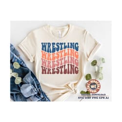 wrestling svg, wrestling fan svg, wrestling mom svg, sports svg, wavy letters svg, wrestler svg, svg dxf eps ai png silh