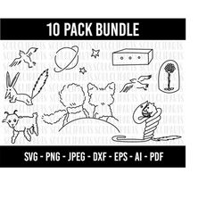 cod692-the little prince and the fox svg/the little prince svg/the little prince clipart/le petit prince art/cut file cr