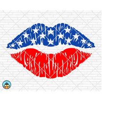 usa lips kiss svg, lips flag svg, kiss svg, 4th of july svg, patriotic svg, american flag svg, dxf, eps, cricut, silhoue