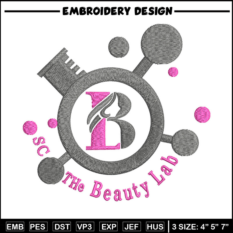 Beauty lab embroidery design, Logo embroidery, Embroidery file, Embroidery shirt, Emb design, Digital download.jpg