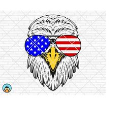 american eagle sunglasses svg, merica svg, usa flag, patriotic eagle, bald eagle, american eagle svg, dxf, eps, cricut,