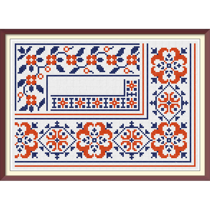 Borders - Cross Stitch Pattern - Corners, Inserts and General Motifs - Antique Sampler PDF Counted Vintage Pattern - Reproduction of 19th century (2).jpg