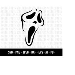 cod486- scream face svg, scream movie ghost face, ghost face svg, ghost svg, scream, ghost face, halloween, horror
