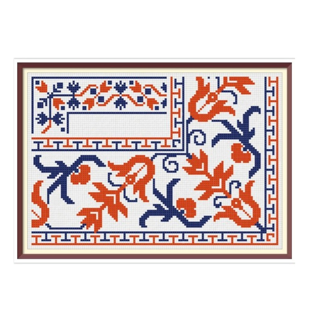 Borders - Cross Stitch Pattern - Corners, Inserts and General Motifs - Antique Sampler PDF Counted Vintage Pattern - Reproduction of 19th century.jpg